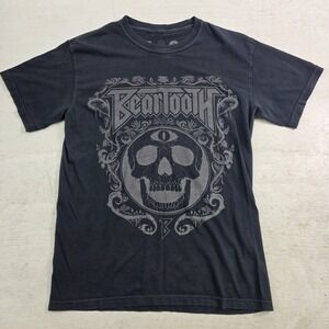 Beartooth Band Merch Skull Metalcore Streetwear Graphic T-Shirt Faded Black Sz S